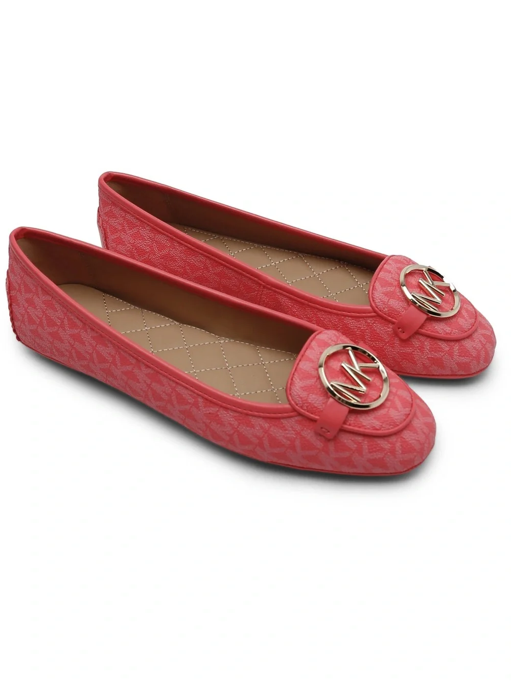 Michael Kors Logo-Embellished Women's Ballet Red Flats